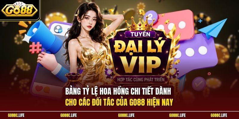 Bảng tỷ lệ hoa hồng chi tiết dành cho các đối tác của GO88 hiện nay
