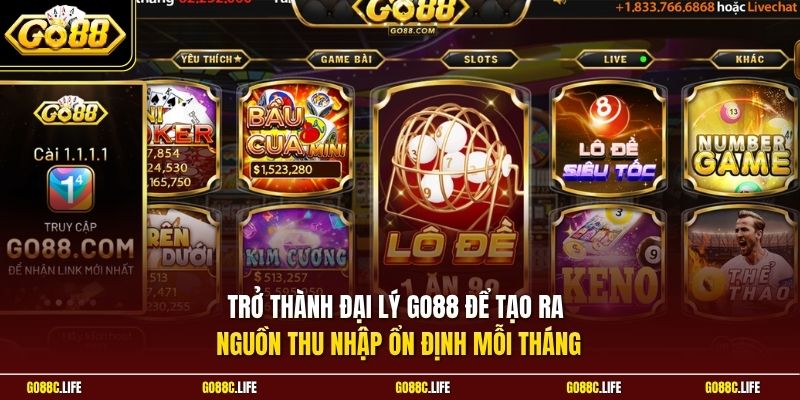 Trở thành đại lý GO88 để tạo ra nguồn thu nhập ổn định mỗi tháng